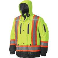 5201 Veste imperm&eacute;able et respirante de premi&egrave;re qualit&eacute;, Polyester, Noir/Jaune lime haute visibilit&eacute;, Grand NRZ Safety Inc.