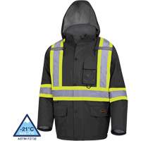 5031BK Waterproof Quilted Safety Parka, Black, Small NRZ Safety Inc.