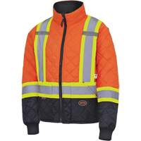 5015 Manteau matelass&eacute; pour cong&eacute;lateur, Polyester, Noir/Orange haute visibilit&eacute;, T-petit NRZ Safety Inc.