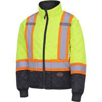 5016 Manteau matelass&eacute; pour cong&eacute;lateur, Polyester, Noir/Jaune lime haute visibilit&eacute;, T-petit NRZ Safety Inc.