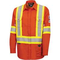 7743 Chemise de s&eacute;curit&eacute; ignifug&eacute;e FR-Tech, Petit, Orange haute visibilit&eacute; NRZ Safety Inc.