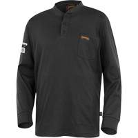 332 Chandail Henley en tricot interlock ignifuge, Petit, Noir NRZ Safety Inc.