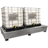 Steel Ultra-Twin IBC Spill Pallet&reg;, 370 US gal. Spill Capacity, 103.8" x 26.8" x 51.1" NRZ Safety Inc.