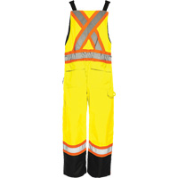 TO1 Winter Traffic Overalls, Polyester, Small, Black/High Visibility Lime-Yellow NRZ Safety Inc.