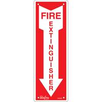 Enseigne Fire Extinguisher, 12" x 4", Aluminium, Anglais avec pictogramme NRZ Safety Inc.