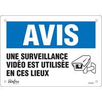 Enseigne  Surveillance vid&eacute;o , 7" x 10", Plastique, Français avec pictogramme NRZ Safety Inc.