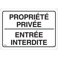 Enseigne  Propri&eacute;t&eacute; priv&eacute;e , 14" x 20", Aluminium, Français NRZ Safety Inc.