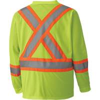 6985 Chandail de s&eacute;curit&eacute; &agrave; manches longues pour circulation en micromaille, Petit, Jaune lime haute visibilit&eacute; NRZ Safety Inc.