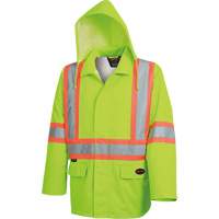 5628 Manteau de s&eacute;curit&eacute; imperm&eacute;able The Rock, Polyester/Polyur&eacute;thane, Jaune lime haute visibilit&eacute;, Petit NRZ Safety Inc.