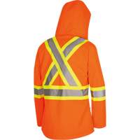 5626W Parka matelass&eacute; de s&eacute;curit&eacute; 300D The Rock, Polyester/Polyur&eacute;thane, Orange haute visibilit&eacute;, T-petit NRZ Safety Inc.
