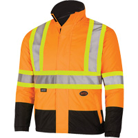5770 Manteau de s&eacute;curit&eacute; imperm&eacute;able r&eacute;versible, Polyester/Polyur&eacute;thane, Orange haute visibilit&eacute;, Petit NRZ Safety Inc.