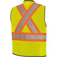 6895 Veste de s&eacute;curit&eacute; haute visibilit&eacute; bicolore avec fermeture &agrave; glissi&egrave;re sur tout le devant, Noir/Jaune lime haute visibilit&eacute;, 2T-Grand/3T-Grand, Polyester NRZ Safety Inc.