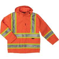 Manteau de s&eacute;curit&eacute; imperm&eacute;able en tissu ind&eacute;chirable Ripstop, Polyester, T-petit, Orange haute visibilit&eacute; NRZ Safety Inc.