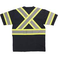 Short Sleeve Safety T-Shirt, Cotton, X-Small, Black NRZ Safety Inc.