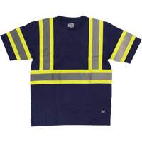 Chemise de s&eacute;curit&eacute; &agrave; manches courtes, Coton, T-petit, Bleu marin NRZ Safety Inc.