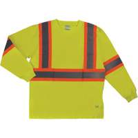 T-shirt de s&eacute;curit&eacute; &agrave; manches longues, Coton, T-petit, Jaune lime haute visibilit&eacute; NRZ Safety Inc.