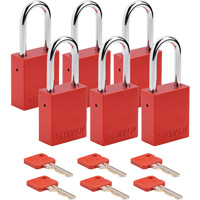 Lockout Padlock, Safety Padlock, Keyed Different, Aluminum, 1-1/2" Width NRZ Safety Inc.
