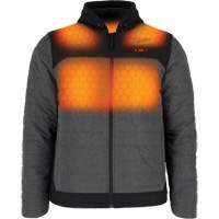 Veste chauffante M12 QuietShell avec pile, Hommes, Petit, Gris NRZ Safety Inc.