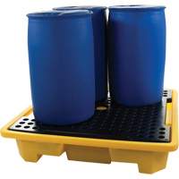 Palette de d&eacute;versements pour quatre barils, Capacit&eacute; de d&eacute;versement 66 gal. US, 57,5" x 57,5" x 12" NRZ Safety Inc.