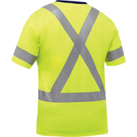 Chemise &agrave; manches courtes et X au dos Bisley, Poly-coton, Petit, Jaune lime haute visibilit&eacute; NRZ Safety Inc.