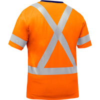 Chemise &agrave; manches courtes et X au dos Bisley, Poly-coton, Petit, Orange haute visibilit&eacute; NRZ Safety Inc.