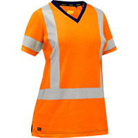 Chemise &agrave; manches courtes et X au dos Bisley pour femmes, Poly-coton, Petit, Orange haute visibilit&eacute; NRZ Safety Inc.