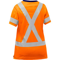 Chemise &agrave; manches courtes et X au dos Bisley pour femmes, Poly-coton, Petit, Orange haute visibilit&eacute; NRZ Safety Inc.