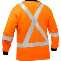 Chemise &agrave; manches longues et X au dos Bisley, Poly-coton, Petit, Orange haute visibilit&eacute; NRZ Safety Inc.
