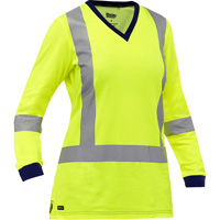 Chemise &agrave; manches longues et X au dos Bisley pour femmes, Poly-coton, Petit, Jaune lime haute visibilit&eacute; NRZ Safety Inc.