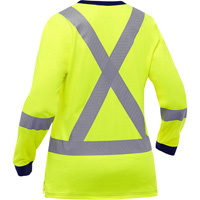 Chemise &agrave; manches longues et X au dos Bisley pour femmes, Poly-coton, Petit, Jaune lime haute visibilit&eacute; NRZ Safety Inc.