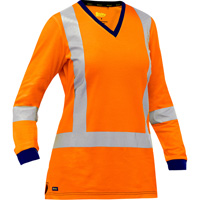 Chemise &agrave; manches longues et X au dos Bisley pour femmes, Poly-coton, Petit, Orange haute visibilit&eacute; NRZ Safety Inc.