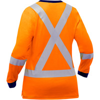 Chemise &agrave; manches longues et X au dos Bisley pour femmes, Poly-coton, Petit, Orange haute visibilit&eacute; NRZ Safety Inc.