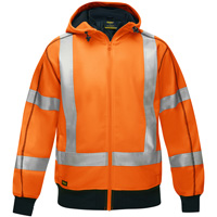 Bisley&reg; X-Back Full Zip Hooded Sweatshirt with Sherpa Lining, Small, High Visibility Orange NRZ Safety Inc.