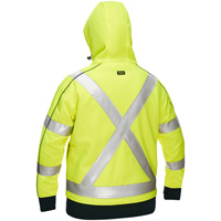 Bisley&reg; X-Back Women's Contoured Full Zip Hooded Sweatshirt with Sherpa Lining, Small, High Visibility Lime-Yellow NRZ Safety Inc.