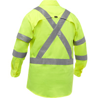 Chemise de travail &agrave; manches longues et X au dos Bisley avec X-Airflow, Poly-coton, Petit, Jaune lime haute visibilit&eacute; NRZ Safety Inc.
