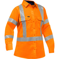 Chemise de travail &agrave; manches longues et X au dos Bisley avec X-Airflow pour femmes, Poly-coton, Petit, Orange haute visibilit&eacute; NRZ Safety Inc.