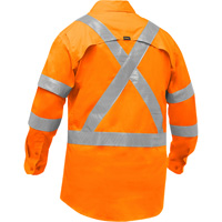 Chemise de travail &agrave; manches longues et X au dos Bisley avec X-Airflow pour femmes, Poly-coton, Petit, Orange haute visibilit&eacute; NRZ Safety Inc.