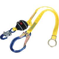Tie-Back Web Shock-Absorbing Lanyard, 6', Rebar Hook Center, Snap Hook Leg Ends, Polyester NRZ Safety Inc.