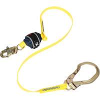 Coated Web Shock-Absorbing Lanyard, 6', Rebar Hook Center, Snap Hook Leg Ends NRZ Safety Inc.
