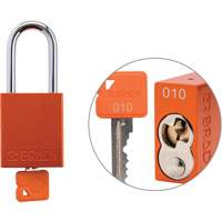 Velocity Plus Safety Lockout Padlock, Orange, Keyed Alike, Aluminum, 1-1/2" Width NRZ Safety Inc.