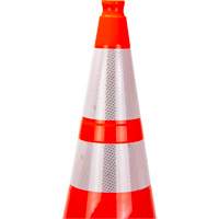 Premium Traffic Cone, 28", Orange, 4" & 6" Reflective Collar(s) NRZ Safety Inc.