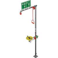Douche combin&eacute;e avec cuvette ouverte en ABS et entr&eacute;e sup&eacute;rieure, Socle NRZ Safety Inc.