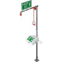 Douche combin&eacute;e avec cuvette ferm&eacute;e en ABS et entr&eacute;e sup&eacute;rieure, Socle NRZ Safety Inc.