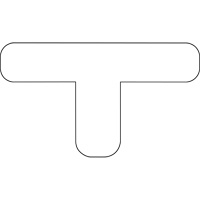 Floor Marking Shapes, T, 9.5" L x 6.5" W, White, Vinyl NRZ Safety Inc.