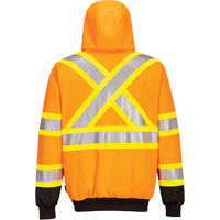 Contrast-Striped Safety Hoodie, Small, Black/High Visibility Orange NRZ Safety Inc.