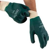 Double Dipped Green Gloves, 10" L, PVC, Cotton Jersey Inner Lining, 70-mil NRZ Safety Inc.
