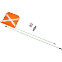 Heavy-Duty Safety Whip, Threaded Mount, 8' High, Orange with Reflective X NRZ Safety Inc.