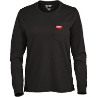 GRIDIRON Long Sleeve Pocket T-Shirt, Women's, X-Small, Black NRZ Safety Inc.