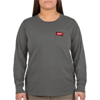 GRIDIRON Long Sleeve Pocket T-Shirt, Women's, X-Small, Grey NRZ Safety Inc.