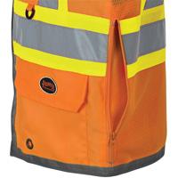 Pioneer Mesh Back Zip Front Surveyor Safety Vest, High Visibility Orange, Small, Polyester NRZ Safety Inc.